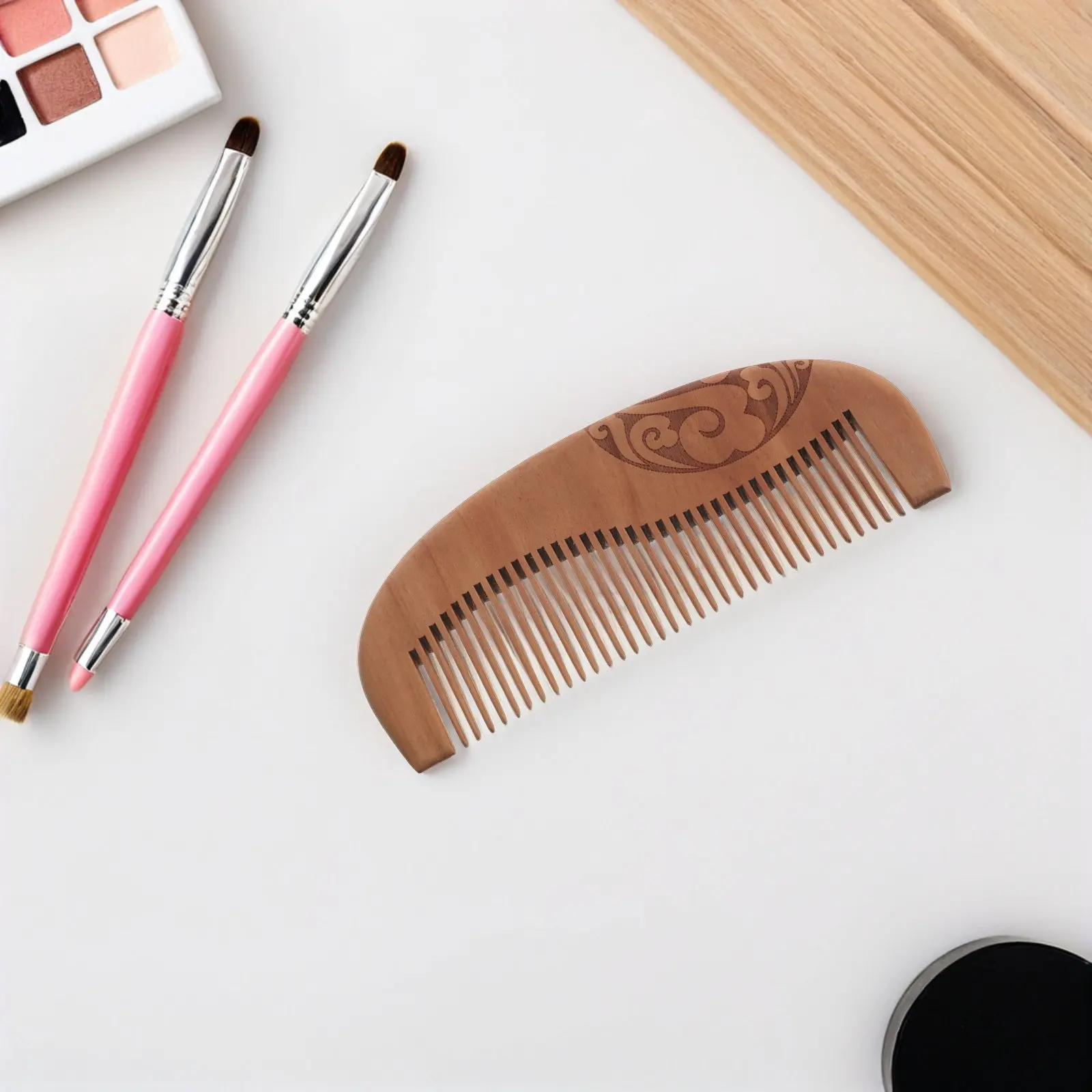 6Pcs Peach Wood Comb Wide Tooth Detangler Hair Massager Scalp Relaxing Travel Natural Handmade Curly Wet Hair Styling Tool Men