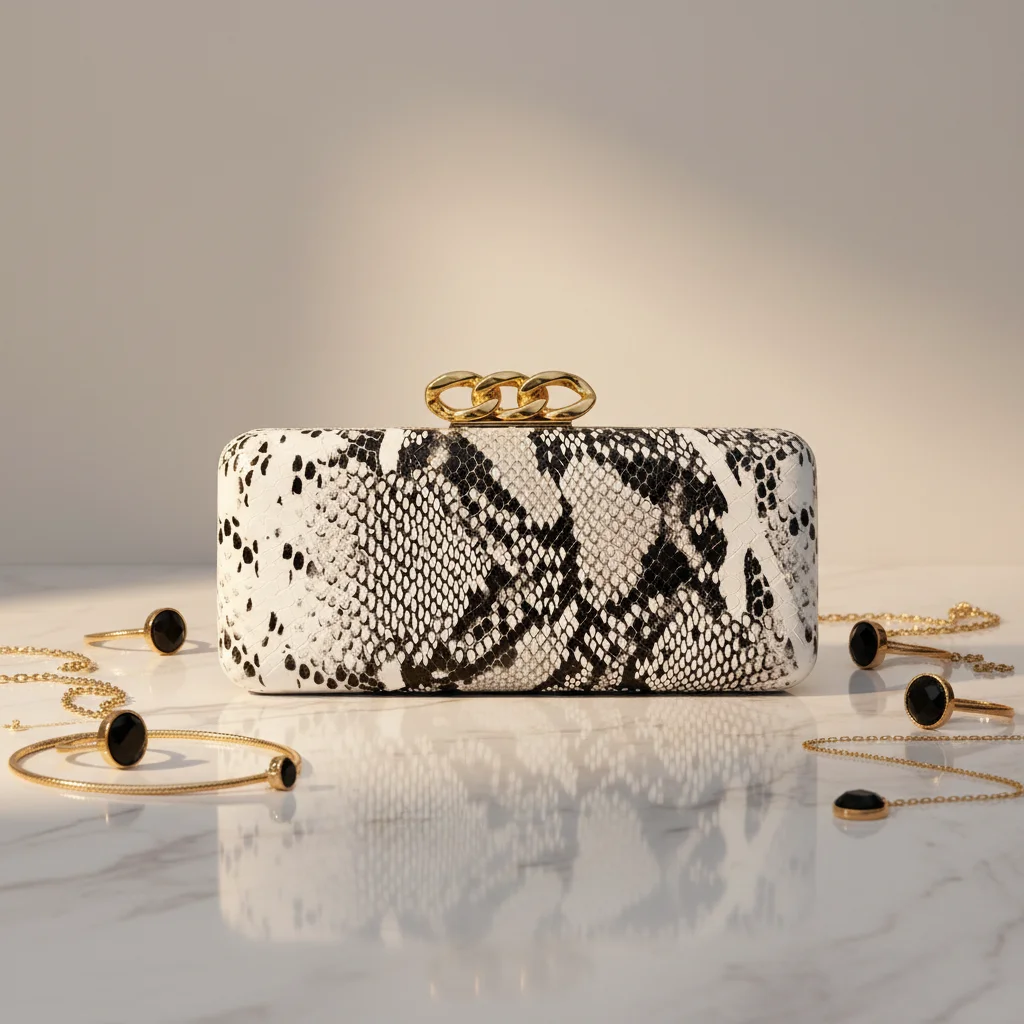 

2026 New PU Chain-style Square Clutch Magnetic Clasp Single-shoulder Cross-body Evening Bag Fashionable Unique Party Bag 20 cm