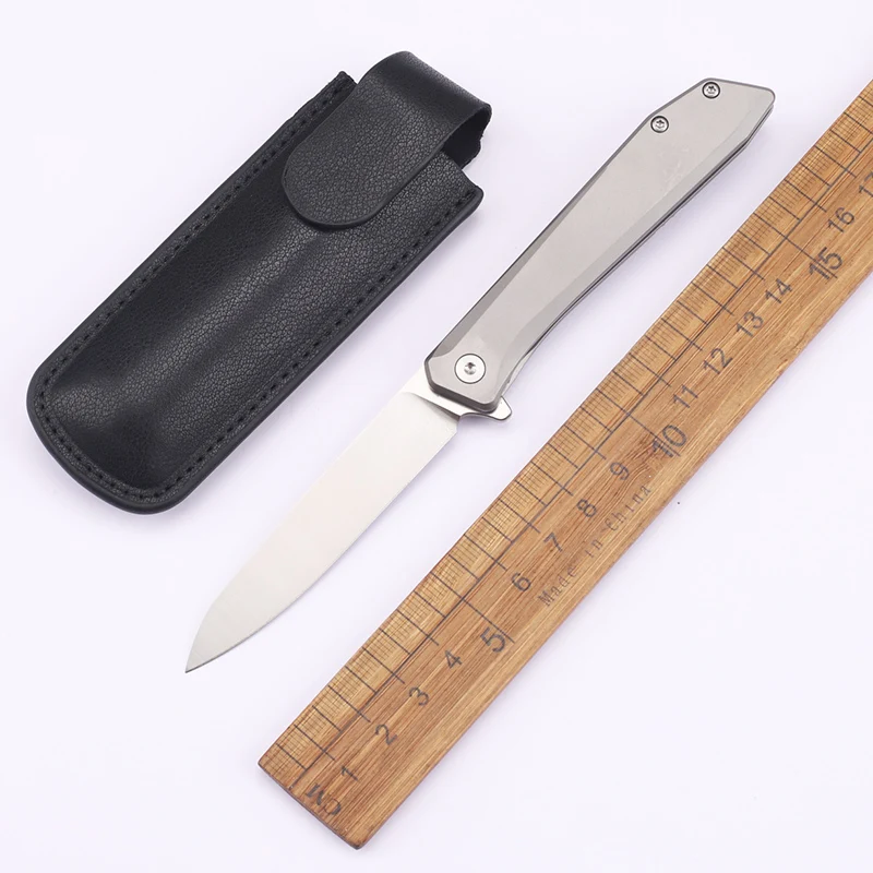 

D2 Steel Sand Titanium Alloy Wilderness Survival Outdoor Folding Fishing Pocket Survival Collection EDC Knife