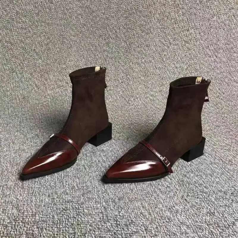 

Ankle Boots for Women Sexy Heeled Shoes Suede Designer 2025 Winter Chunky Snow Boots Woman Sneakers New Party Pumps Woman Botas