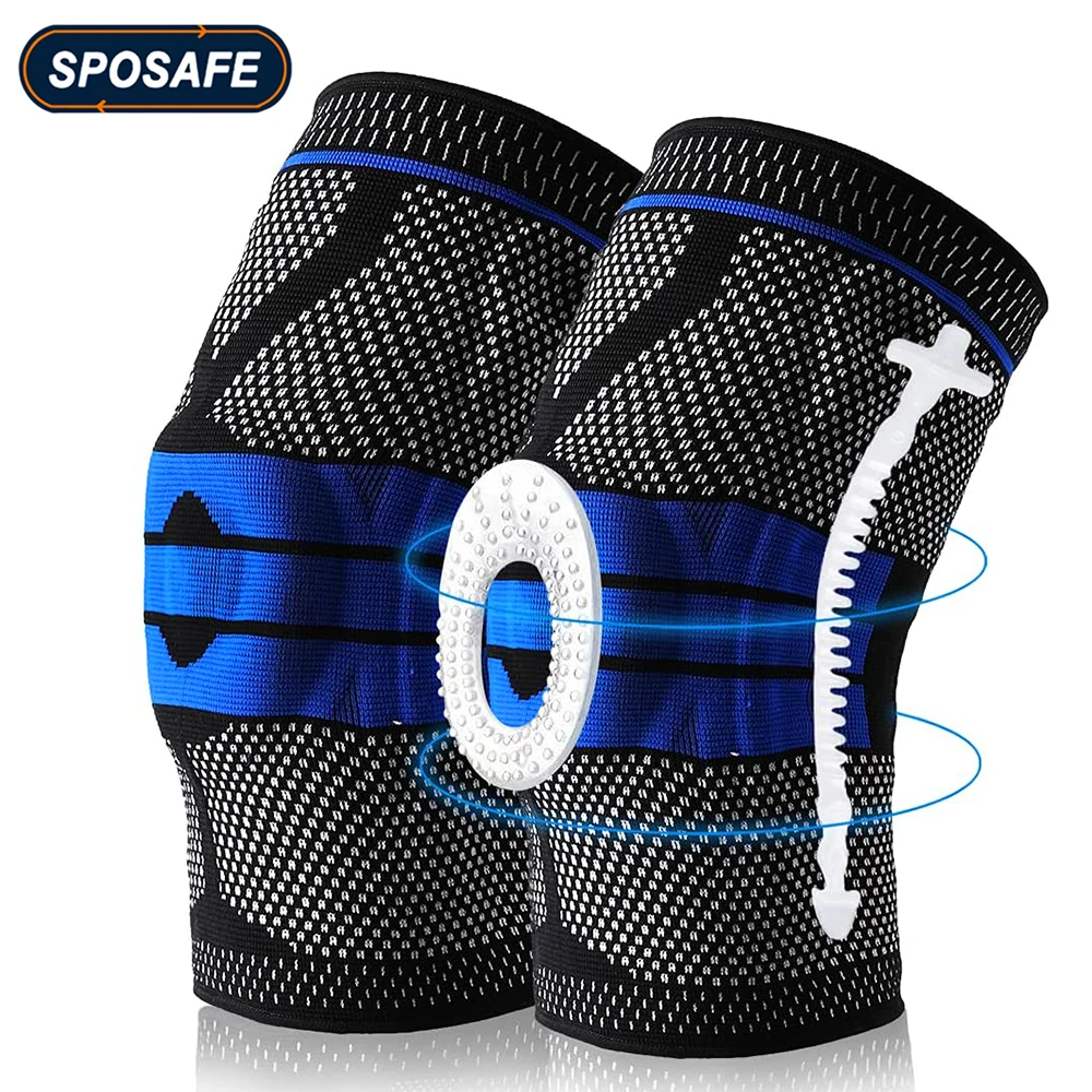 2Pcs/Pair Knee Compression Support Sleeves Professional Knee Pad Brace for Running, Meniscus Tear, Arthritis, Joint Pain Relief