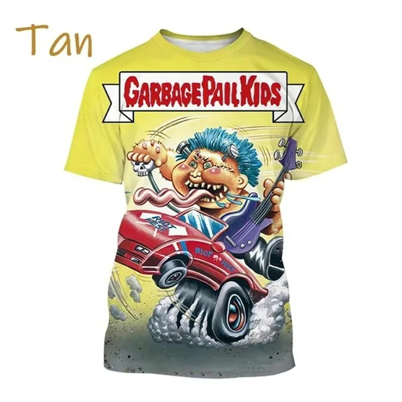 New Funny Cartoon Garbage Pail Print T-Shirt 3D Men Women Short Sleeve Harajuku Style Tee Shirt Summer Streetwear Loose Kids Top