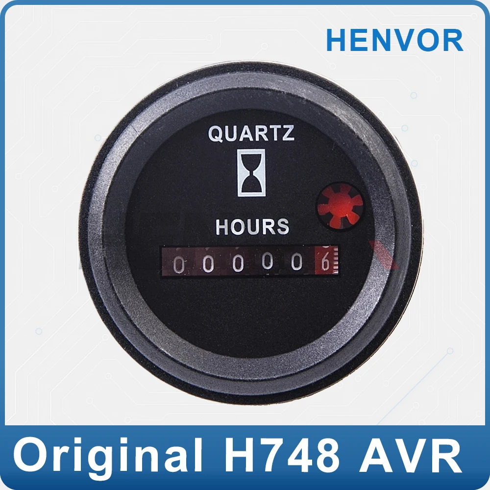 H748 DC12-36V Quartz Hours Gauge Counter Excavator Hour Meter Timer for Construction Machinery Engine Spare Parts