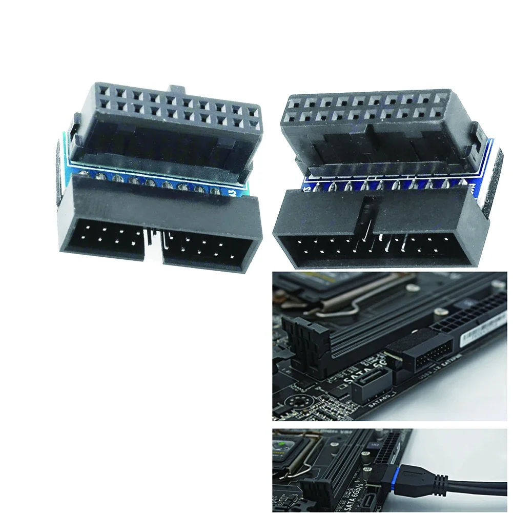 Motherboard USB 3.0 19Pin Male To Female 90 Degree Converter Connector for Desktop Computer Mainboard Adapter