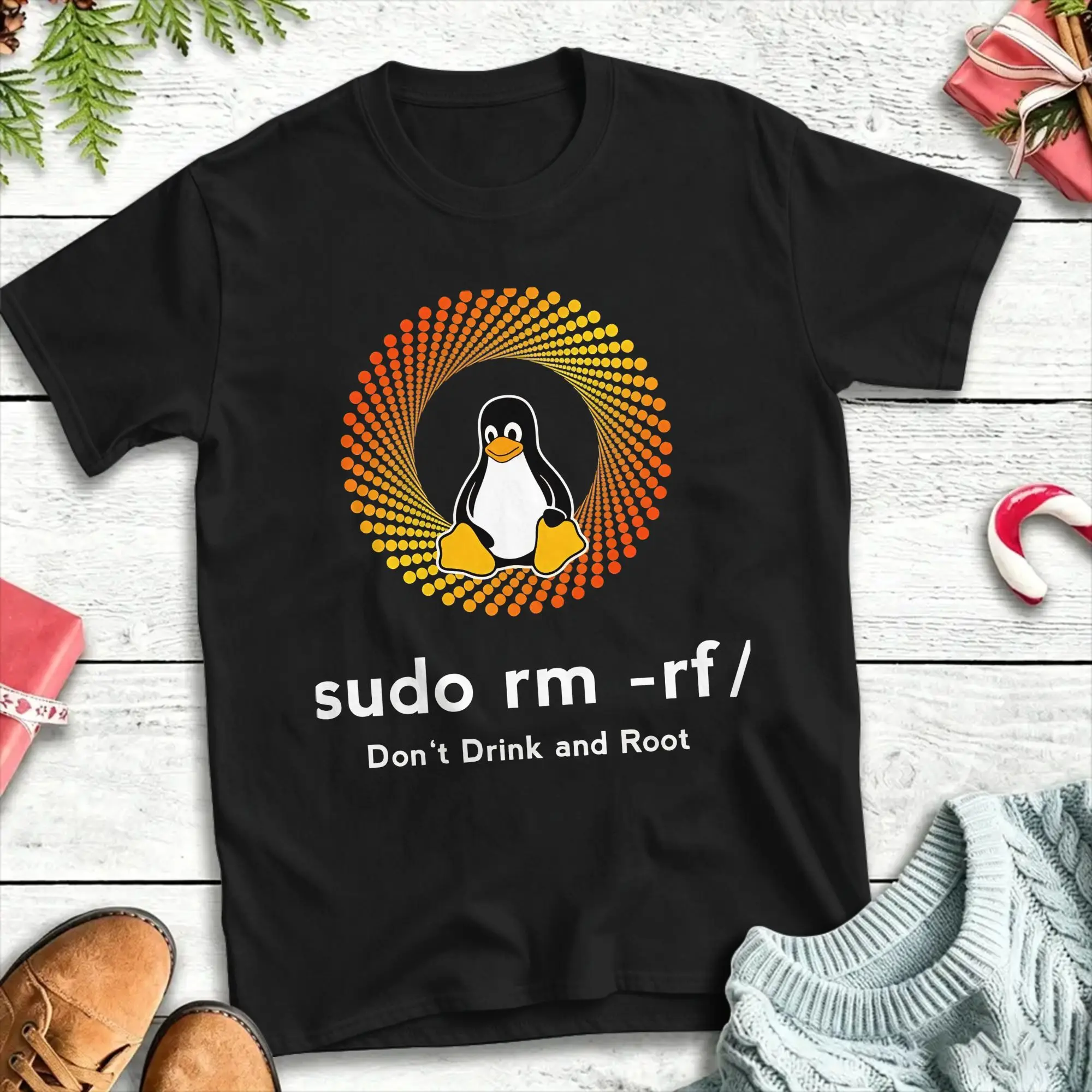 penguin sudo rm -rf T Shirt Summer  Street Style T Shirts 100% Cotton Popular Tshirt For Man Casual Clothing