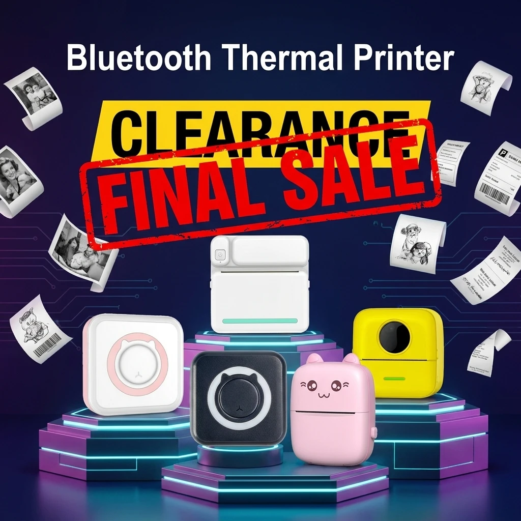 Mini Impresora para Niños, Impresora Térmica Inalámbrica Bluetooth sin Tinta, para Etiquetas de Equipaje/Libros, Etiquetas de Tarjetas de Embarque, Notas, Fotos, Portátil, Regalos