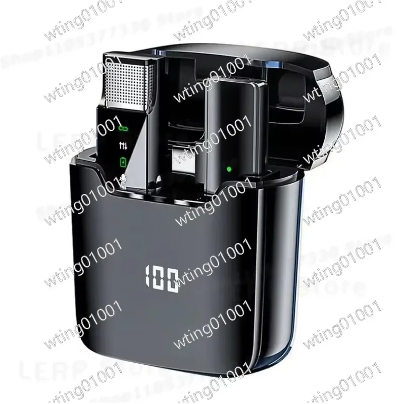 for Wireless Lapel Mic Type-C Noise Cancelling Live Streaming Outdoor Broadcasting Clear Audio Portable Clip-on Microphone