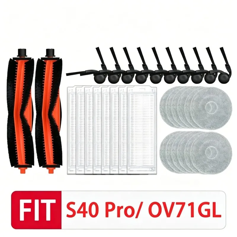 

AT28-32Pcs Replacement Brush Set For Mijia Robot Vacuum S40 Pro/OV71GL - Main & Side Brushes
