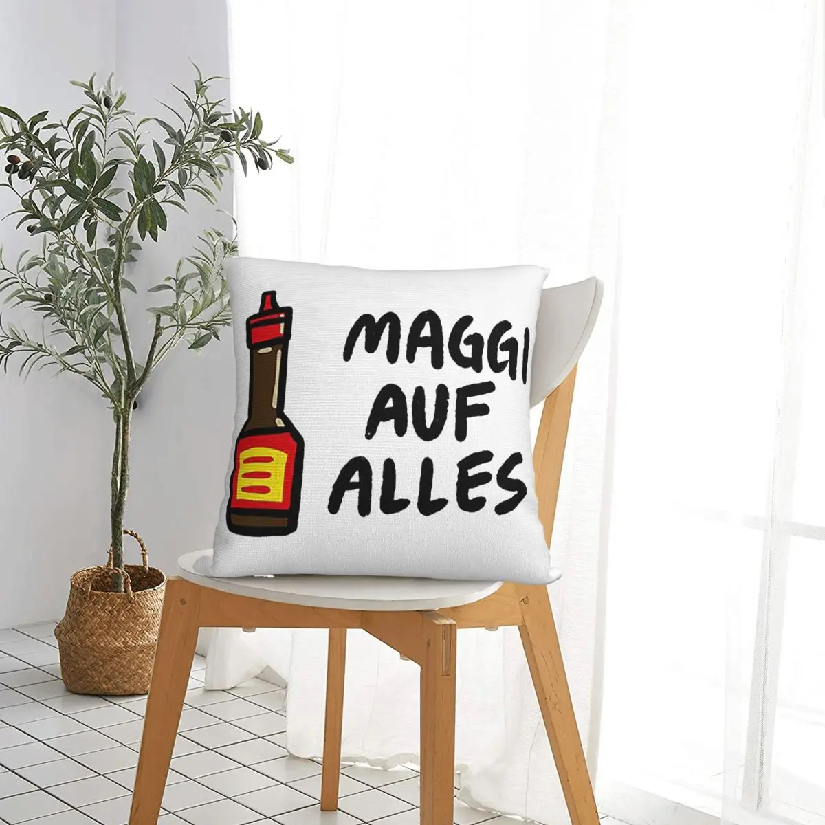 Maggi Auf Alles (الألمانية الألمانية) غطاء وسادة مربع وسادة بسحاب ديكور مريح رمي وسادة لغرفة المعيشة المنزلية