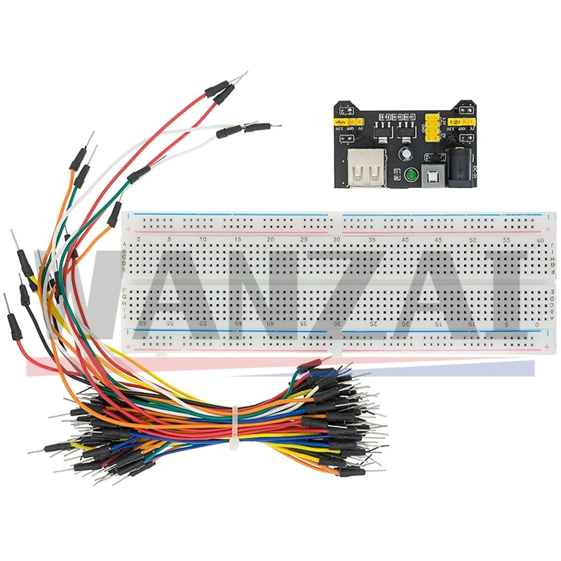 with box 3.3V/5V MB102 Breadboard power module+ MB-102 830 points Prototype Bread board kit +65 jumper wires