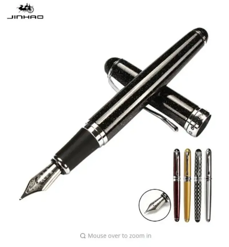 Jinhao X750 Classic Style Silver Clip Metal Fountain Pen 0.5 mm Nib Steel Ink Pens for Gift Office Supplies School Supplies