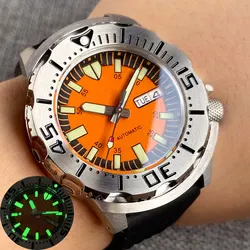 Diver 20ATM Waterproof Monster Tandorio 42MM Men Watch Blue Orange Dial Lume Auto Japan NH36A 3.8 o'clock Day Sapphire Glass AR