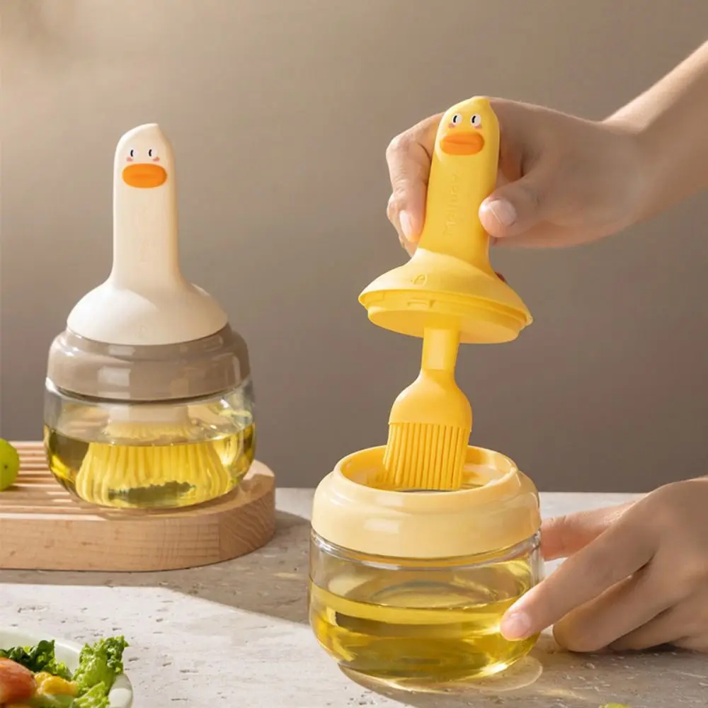 No Odor All-in-One Cartoon Oil Brush High-value Food-grade Kitchen Oil Brush Silicone Oil Bottle Outdoor