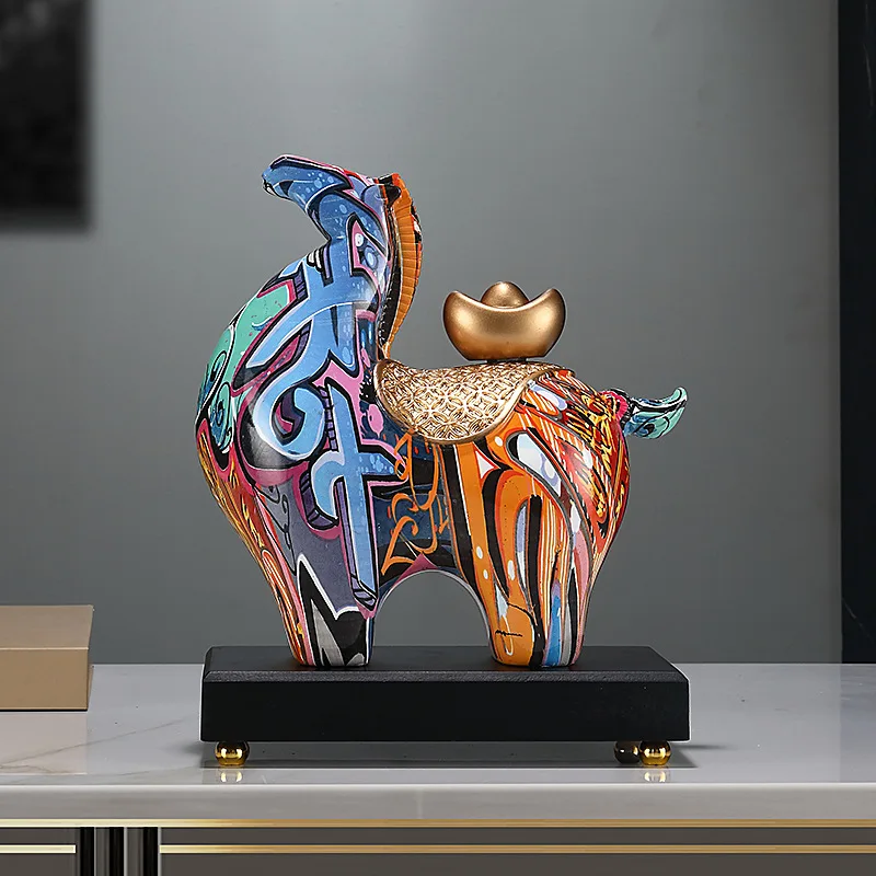 

Fortune Artistic Graffiti Horse Statues for Home Decor Lucky Symbol Design Ideal for Living Room and Office Decoration