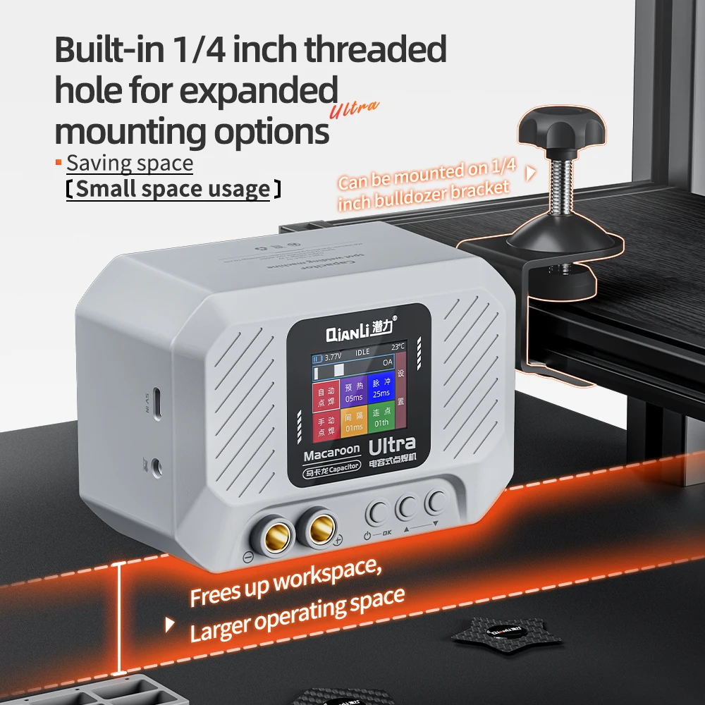 

QianLi Macaron Ultra 0.1-0.4mm Spot Welder - 1500W Precision Battery Spot Welding Machine for 18650/Ni-MH Battery, PCB Repair