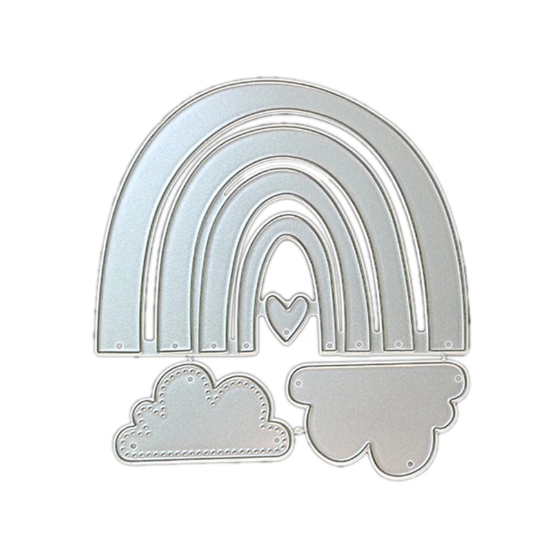 Carbon Steel Cutting Die Metal Rainbow Cloud Love Heart Die Cut Mold Template for DIY Card Making Scrapbooking Stencil Embossing