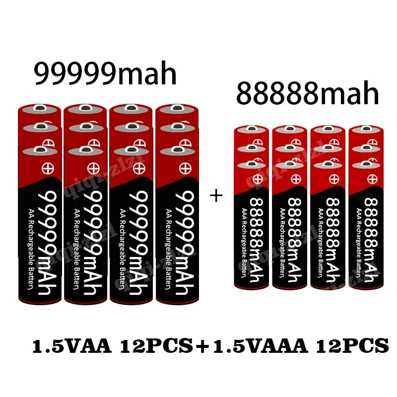 New 1.5V AA High Capacity 99999 MAh+1.5V AA88888 MAh Alkaline 1.5V Clock Toy Camera Battery Rechargeable Battery