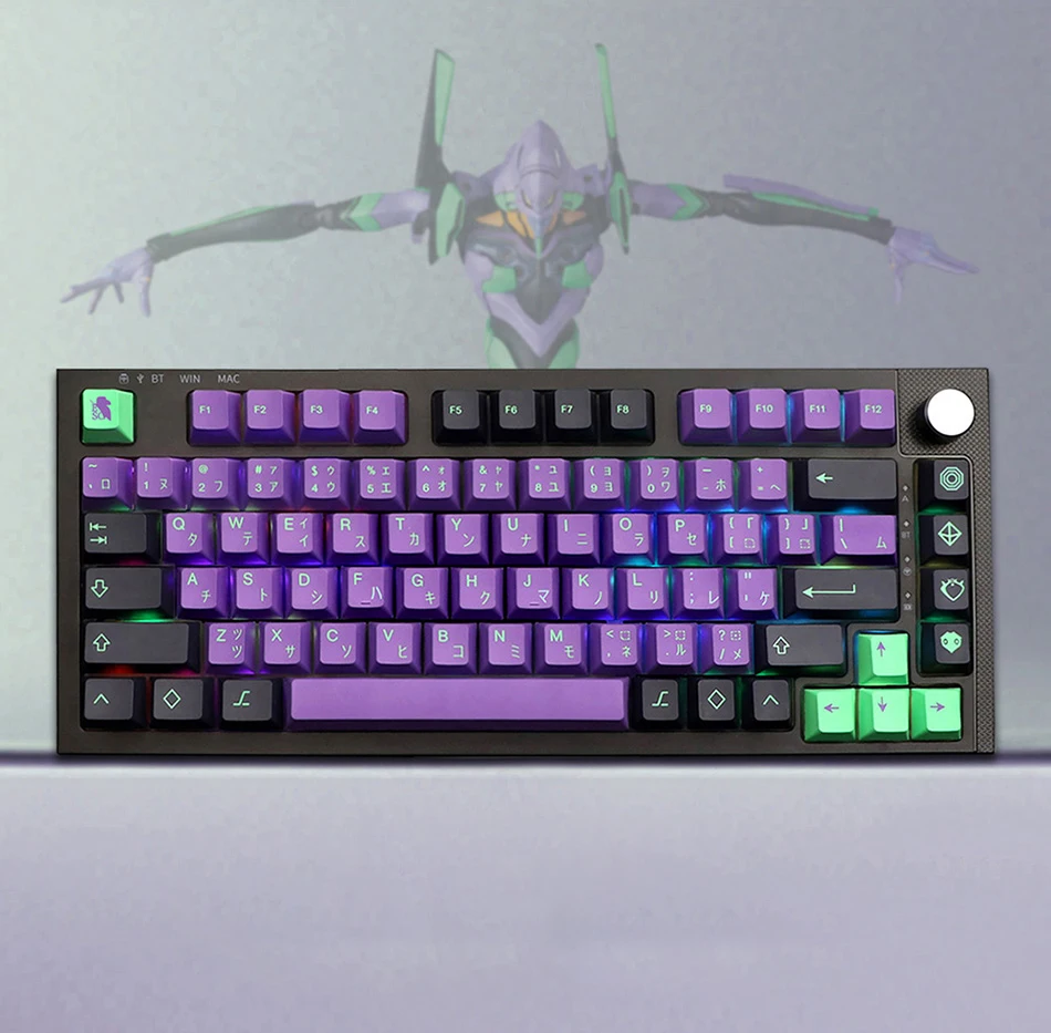 

146 Keys GMK Mecha-01 Keycap Cherry Profile Purple Green PBT Dye Sublimation English Japanese Keycap For MX Switch Keyboard G610