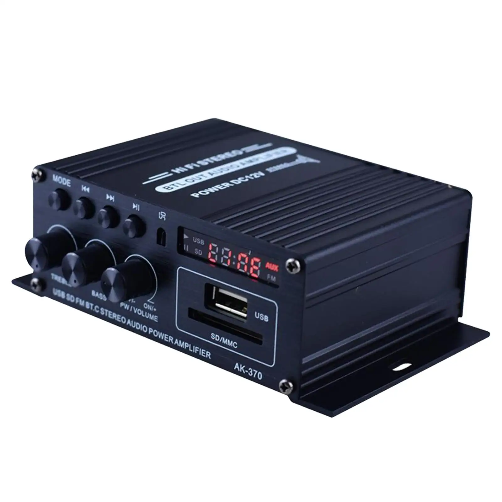 Home Car Mini Audio Power Amplifier Amp Speaker Bluetooth 12V Low Distortion FM USB