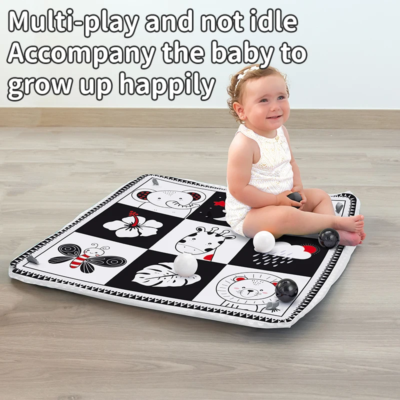 Baby Fitness Frame Children Play Mat Multifunctional Early Education Fence Crawling Mat Infant Play Rug Tummy Time Activity Pad