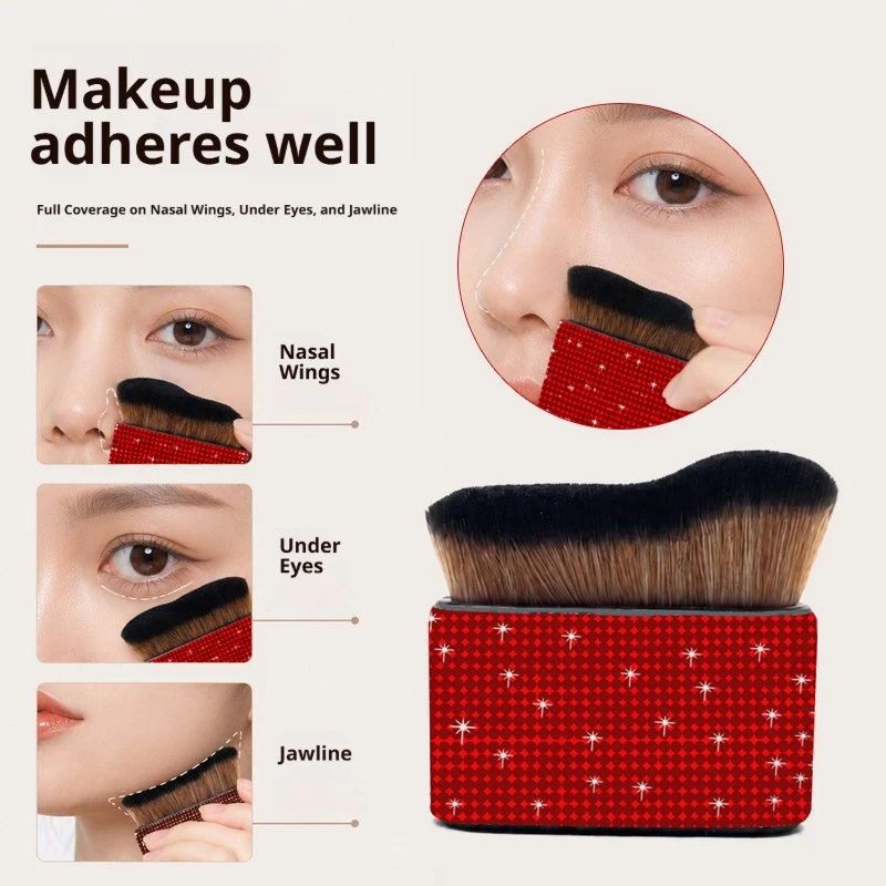 Bling Rhinestone Large Foundation Makeup Brush Soft Fluffy Cosmetic Blush Powder Brush Professional Face Make Up Tool