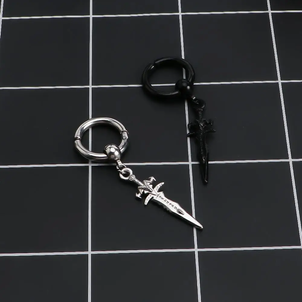 Punk Geometric Ear Jewelry No Pierced Stainless Steel For Women Korean Stud Earrings Men Ear Clips Clip On Earrings Ear Cuff