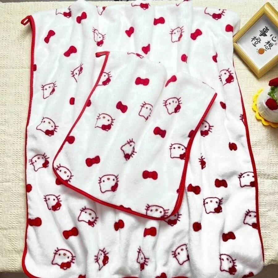 

kawaii Hello Kitty bath towel Towel super absorbent quick drying no shedding hair Microfiber soft bathroom towel set Girl Gift