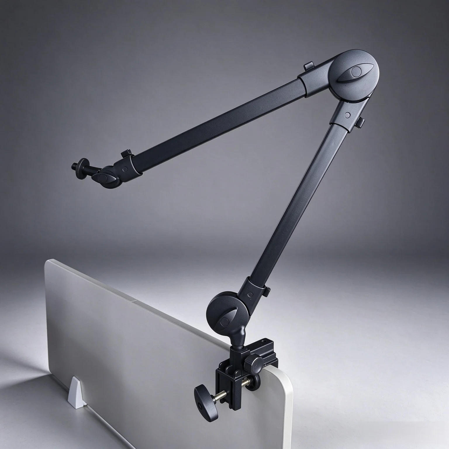 Spring-Free Microphone Arm Stand, Foldable Low Profile Desk Mic Boom Arm, Adjustable Long Arm Cantilever Holder