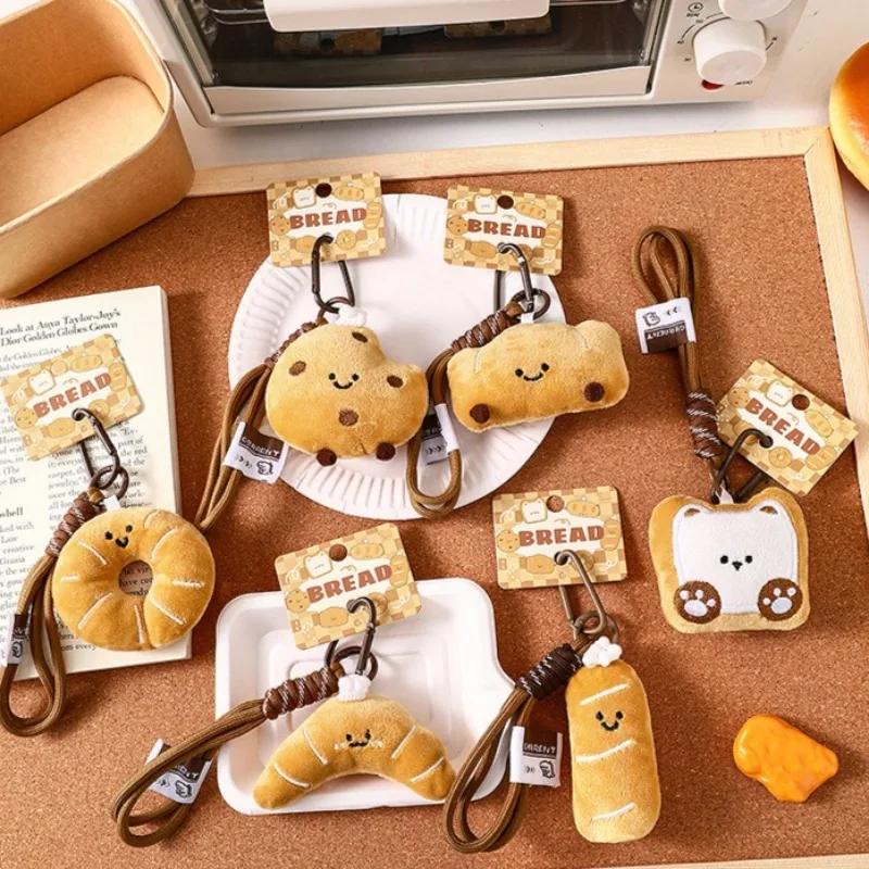 

Cute Bread, Plush Bags, Pendants, Keychains, Creative Little Dolls Accessories Wholesale Cartoon Girl Backpack Accessories 키링