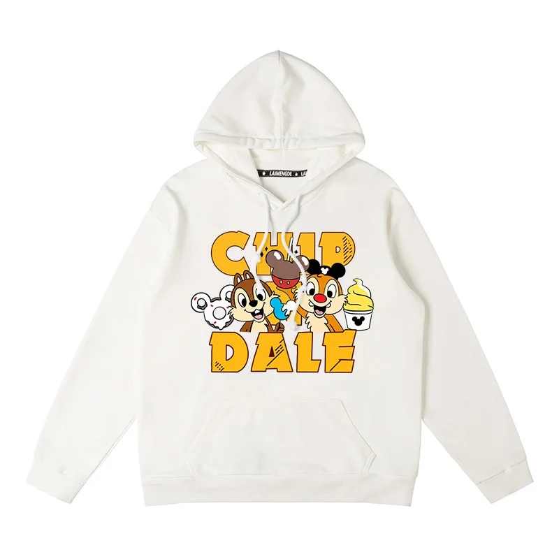 Fashionable and cute Disney Chip & Dale Cartoon Anime Printing Men's and women's hoodies Autumn and Winter Couple Clothes Hoodie