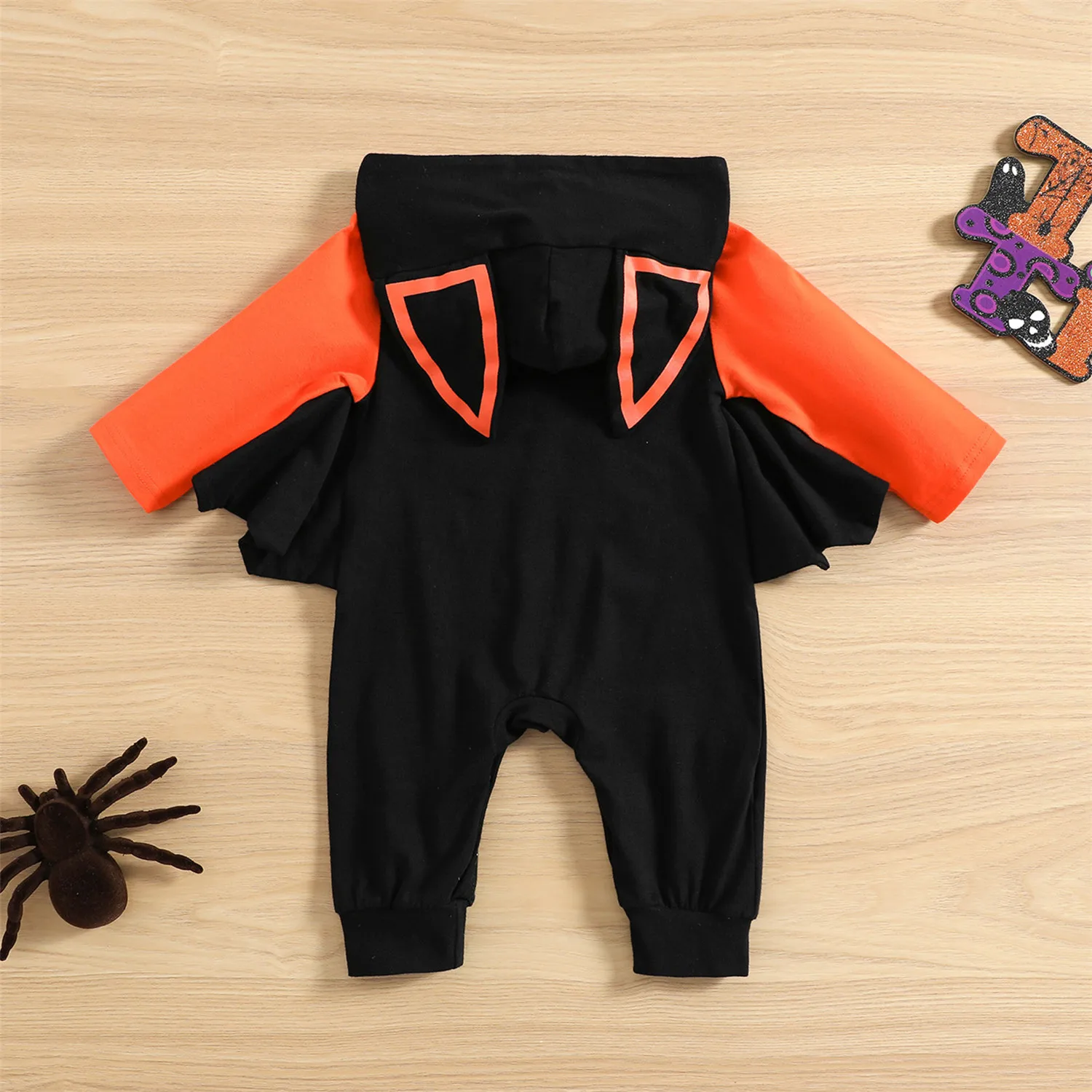 Newborn Baby Boy Girl Halloween Cosplay Bat Outfit Hooded Romper Jumpsuit My First Halloween Infant Boy Hooded Playsuit