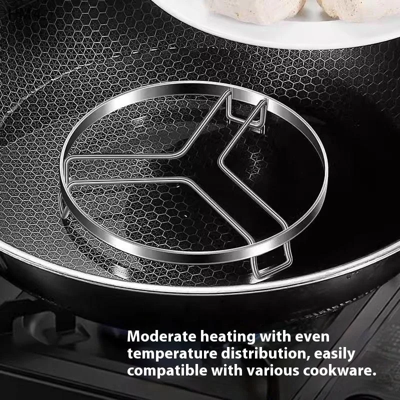 itariaHM4 soi Roestvrijstalen stoomboot pannenrek Rond multifunctioneel pannenrek Stapelbaar keukenstoomrek