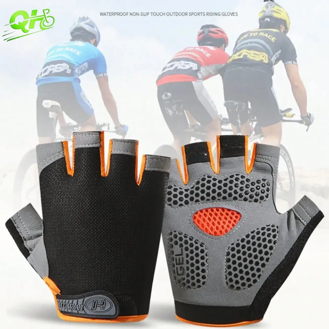 

Motorcycle Gloves Gym Fitness Electric Scooter Anti- Slip Gel Pad Half Finger Shock-Absorbing Road ciclismo Riding Summer Gloves