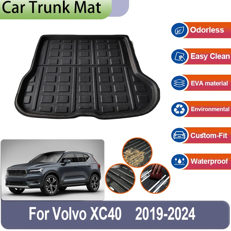 

For Volvo XC40 2019~2024 2022 2020 Car Trunk Mats EVA Material Waterproof Protective Anti-Slip Trunk Cargo Tray Car Accessories