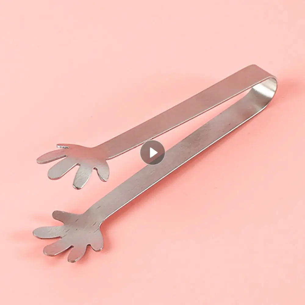 Ice Clip Free-hands Clip Snacks 12.5 × 2.5cm Stainless Steel Kitchen Accessories Food Clip Not Dirty Hand Snack Chopsticks