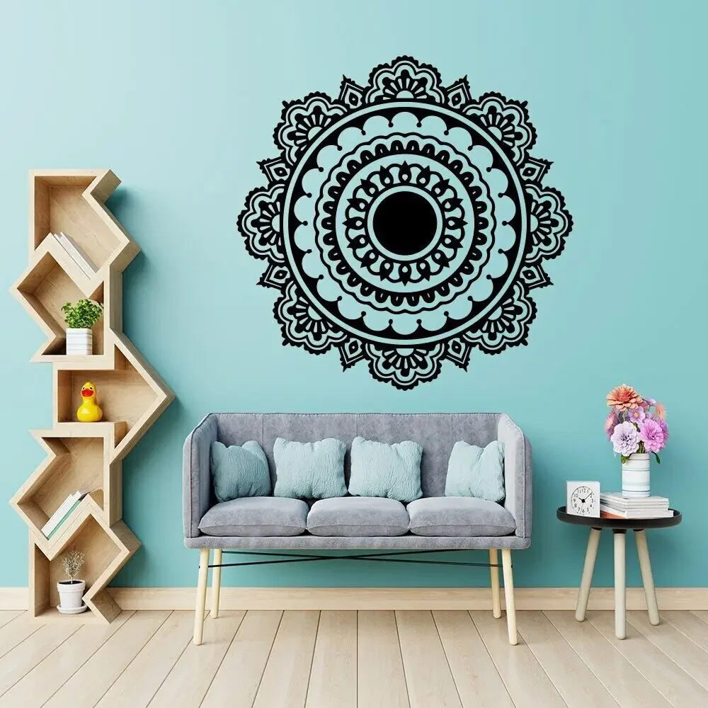 Изысканная Мандала настенная художественная наклейка виниловый домашний Декор Гостиная Спальня Йога мандала цветок настенные наклейки Съемные Фрески A643