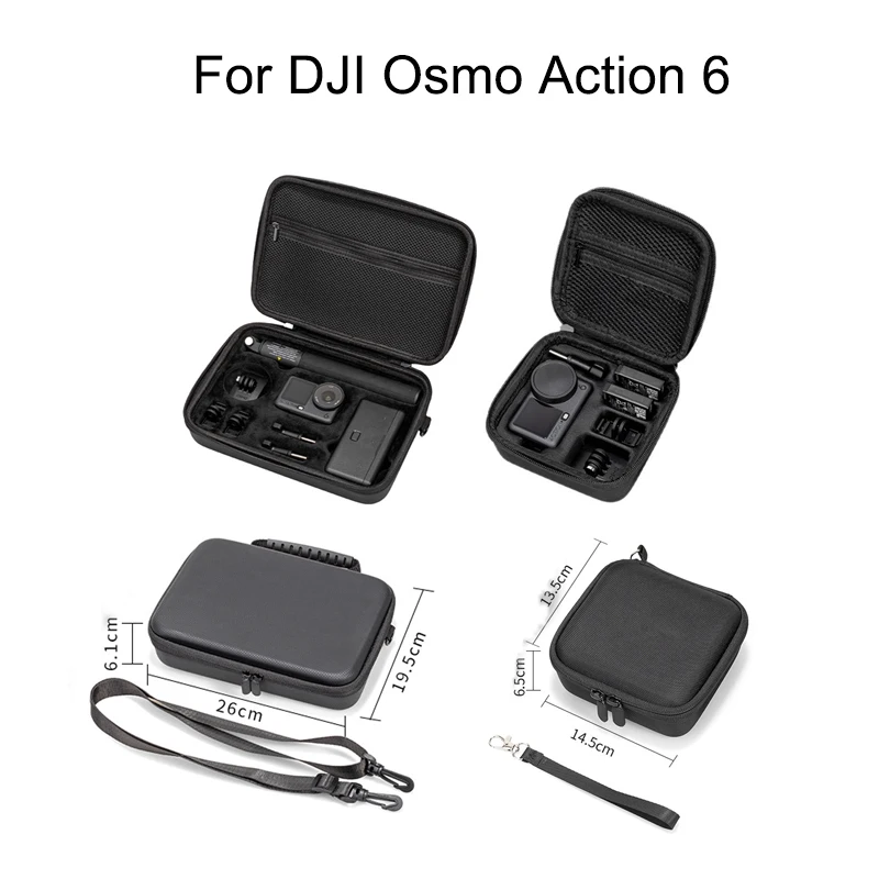 

Чехол CoverJoy для DJI Osmo Action 6, портативная водонепроницаемая сумка, вмещает зарядное устройство, основание для аккумулятора, палка для селфи