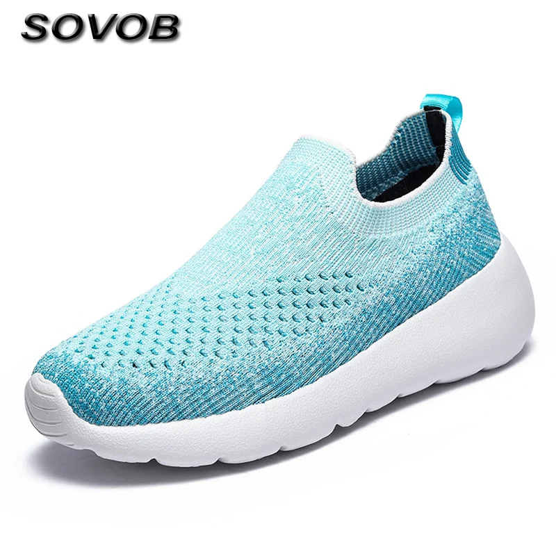 

Hot Blue Women's Socks Shoes Big Size 35-41 Comfortable Breathable Mesh Shoes For Women Slip-On Platform Casual Sneakers Womens