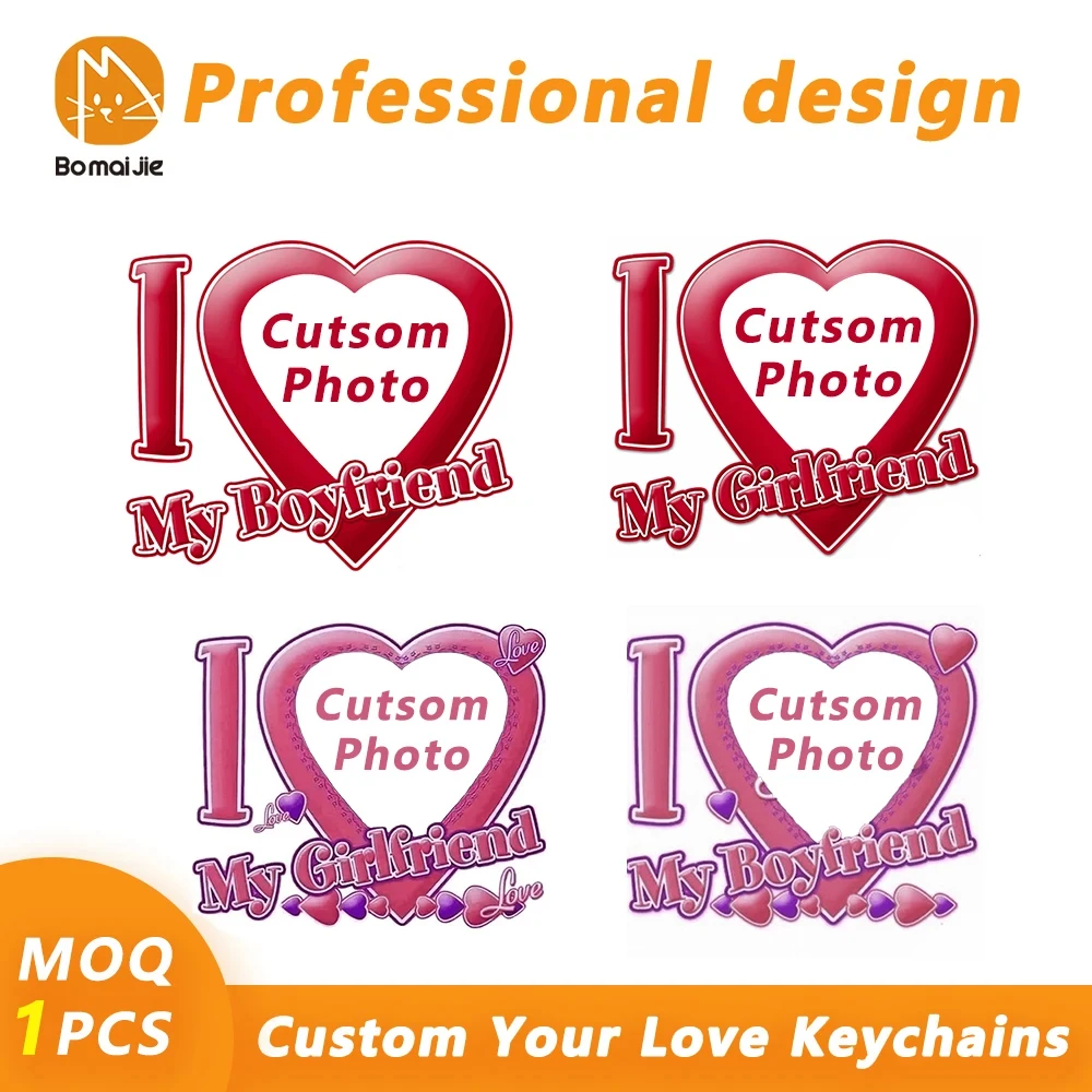 Custom I Love My Boyfriend Girlfriend Heart Keychain for Women Accessories Bf Gf Key Chain Ring Keychains Jewelry Couple Gift