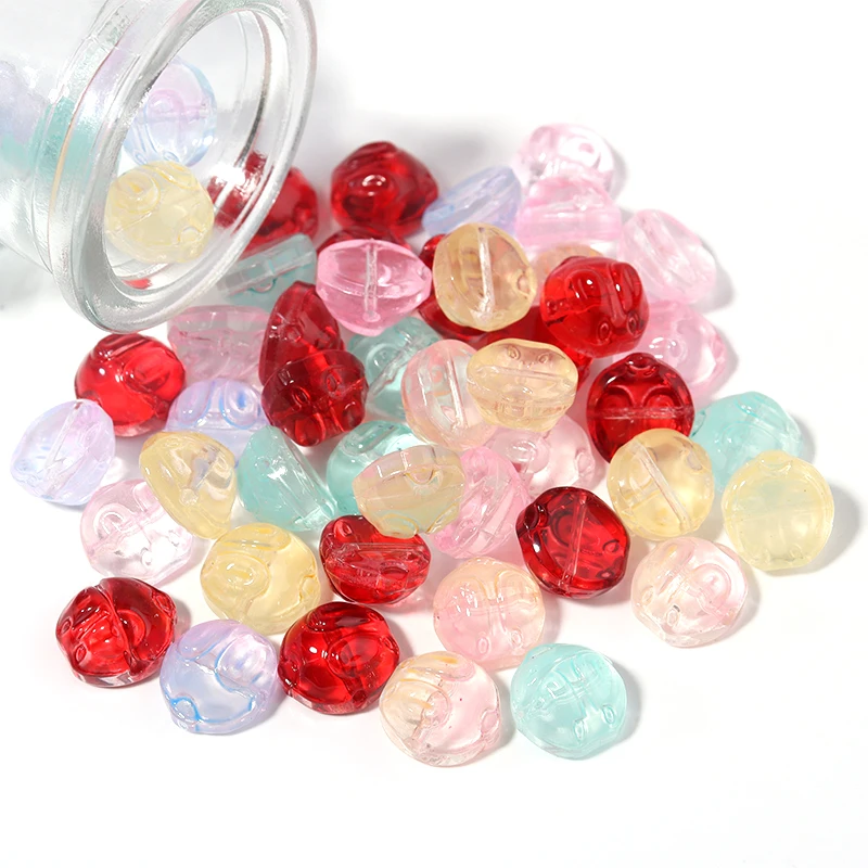 20pcs Lampwork Rabbit Shape Bead 12x13mm Mixed Color Glass Loose Beads for DIY Charm Bracelet Necklace Jewelry Making Findings