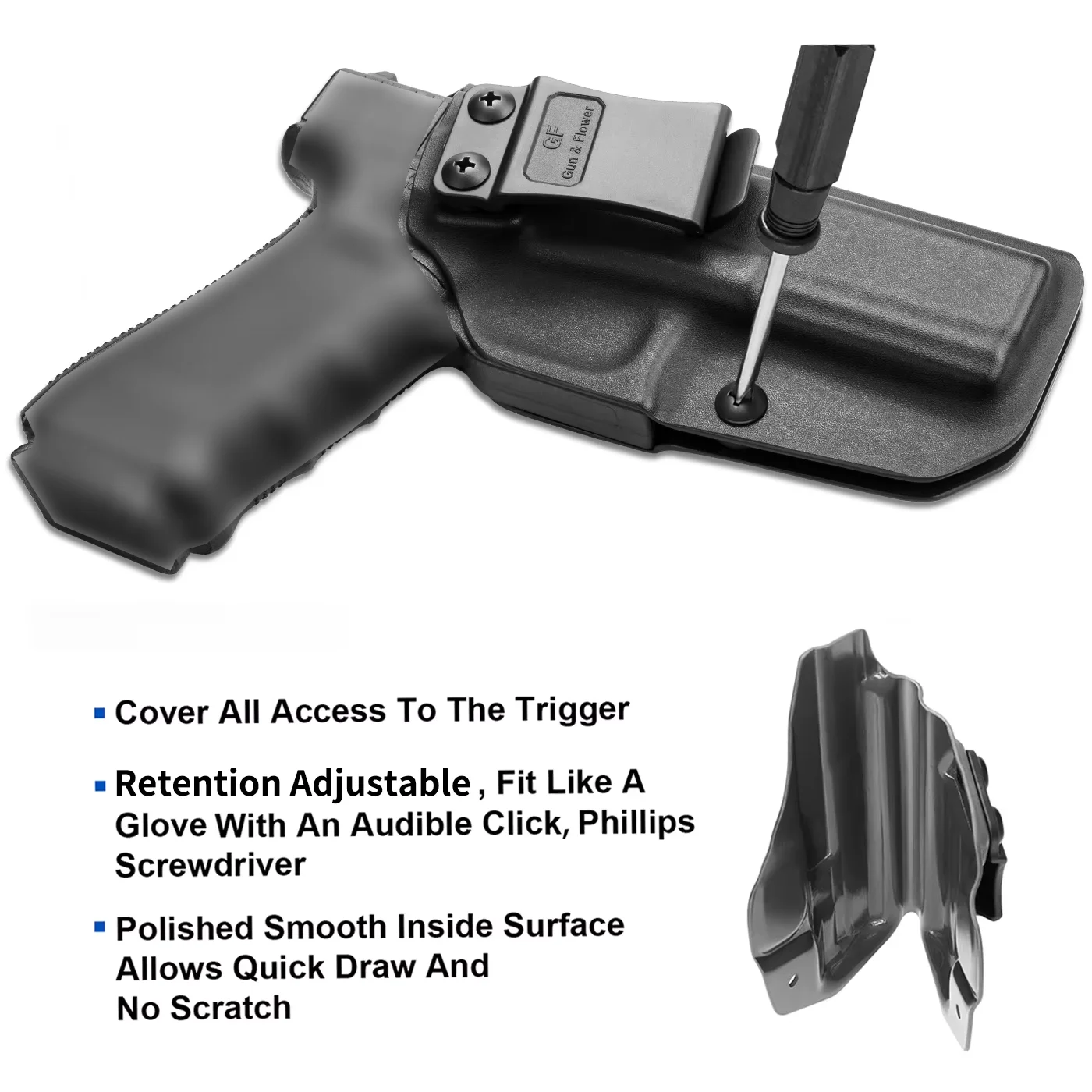 CZ P10C Holster Black,Right Hand,IWB Kydex Holster Fit CZ P10C Bag Case Accessories