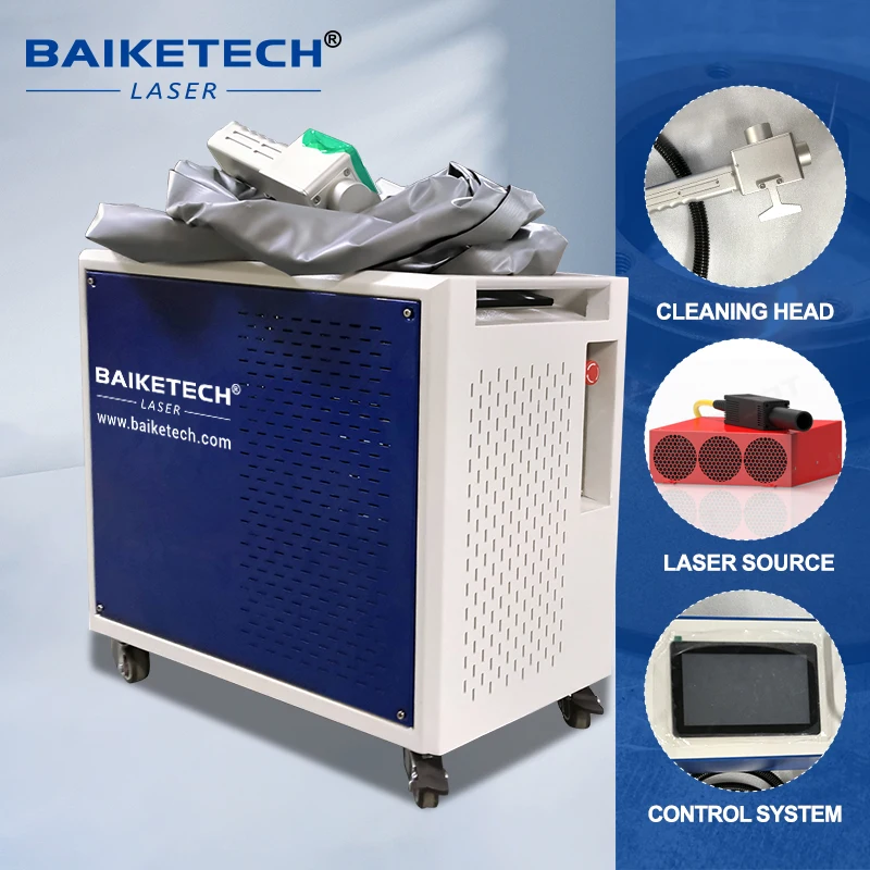 آلة التنظيف بالليزر المحمولة المستمرة 200 واط 300 واط لإزالة الصدأ المعدني حجر الطلاء #4