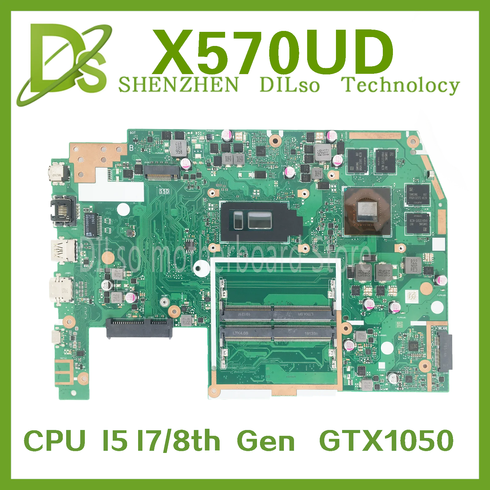 KEFU X570UD With I5-8250U I7-8550U GTX1050 Mainboard For ASUS TUF X570U K570UD FX570UD YX570UD Laptop Motherboard 100% Test OK