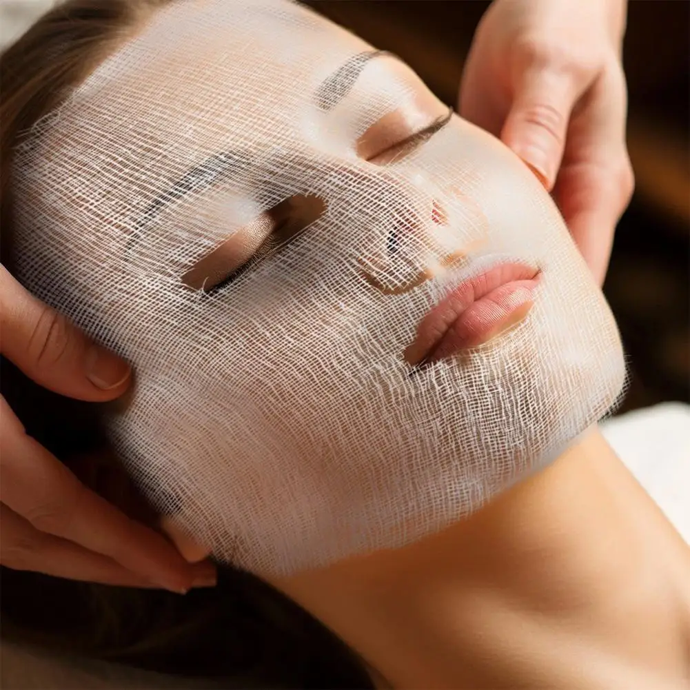 50pcs Facial Gauze Masks Disposable Facial Mask Sheets Ultra-thin DIY Skin Care SPS Facial Mask For Beauty Salons Beauty Tools