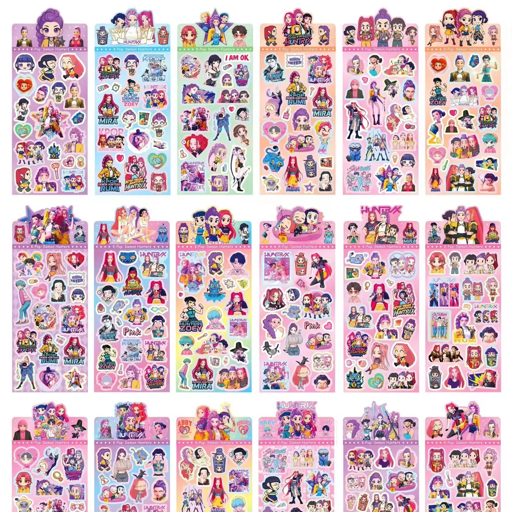 18pcs20pcsKPOP شيطان الصيادين Guka الشيطان الرجال مجموعة أنيمي الليزر قطع ملصق لمكتب القرطاسية واللوازم المدرسية الديكور #5