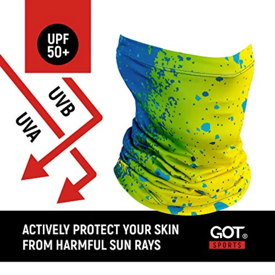 UPF 50+ Fishing Neck Gaiter - UV Face Mask Sun Protection for Men Women Moisture-Wicking, Quick-Drying, Built-in SPF, UVA/UVB B