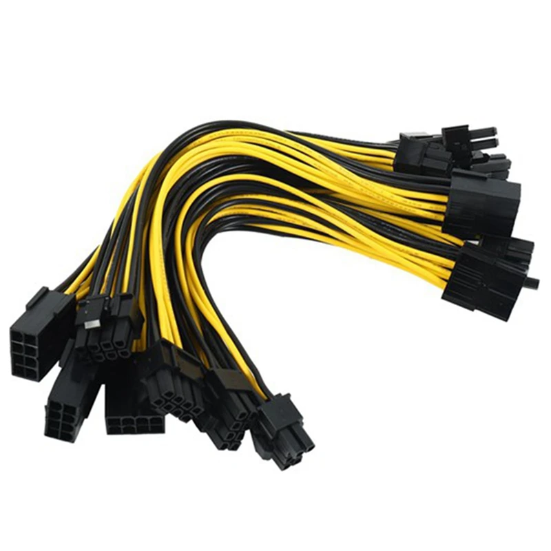 10Pcs 8 Pin PCIE To Dual PCIE 8 (6+2) Pin Power Cable Motherboard Graphics Card PCI-E GPU Power Splitter GPU Power Cable
