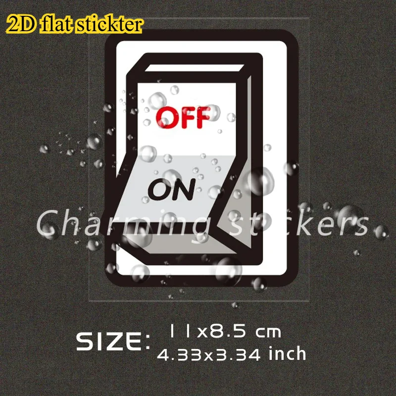 1 قطعة 2D شقة الكهربائية التبديل ملصق السلطة زر المقبس تشغيل/إيقاف ملصق حائط من الفينيل مقاوم للماء لملحقات ديكور الكمبيوتر المحمول سيارة