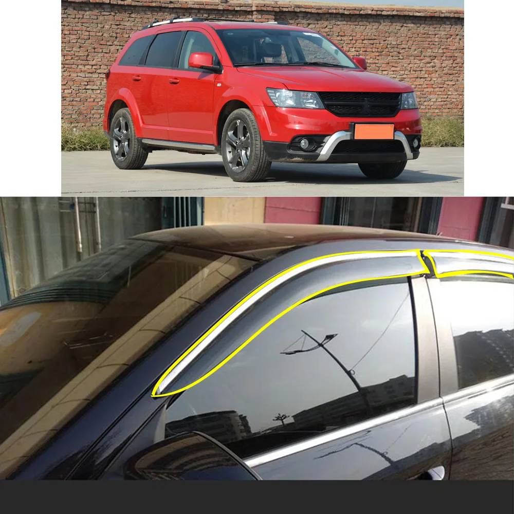 

Car Body Styling Sticker Plastic Window Glass Wind Visor Rain/Sun Guard Vent Parts For DODGE JCUV Journey 2009-2010 2011-2020