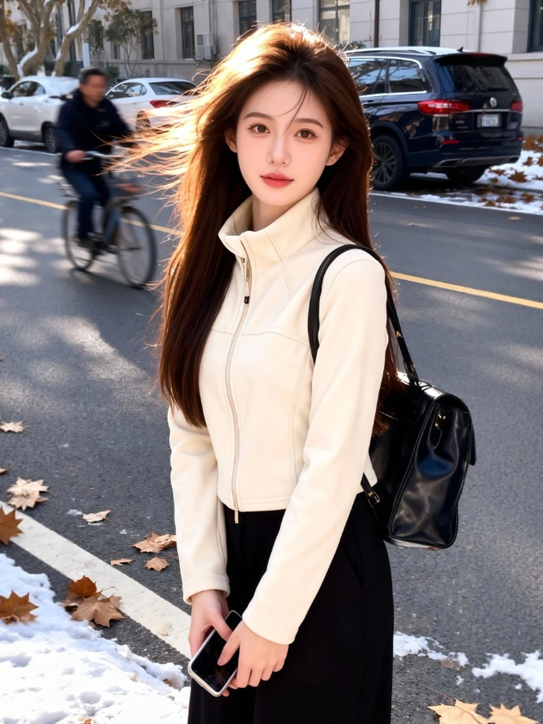 

Корейская теплая толстовка с воротником-стойкой, модный зимний топ для женщин, премиум-качество, на молнии, удлиненная